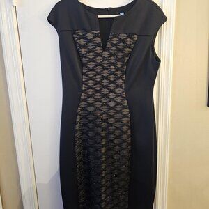 Size 14 Black/Nude Fitted Dress by Connected Apparel Elegant - Pre-Loved